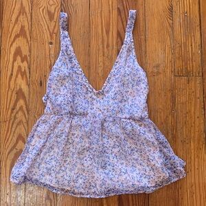 Abercrombie Floral Print Chiffon Tie Back Babydoll Cami